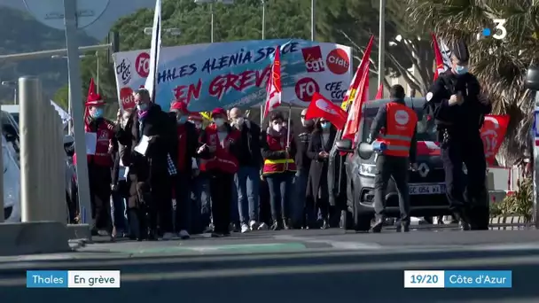 Les salariés de Thalès manifestent à Cannes