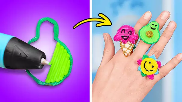 Stylo 3D VS. Pistolet à colle 🤩 Les bricolages ultra-cools et astuces géniales 😎💖