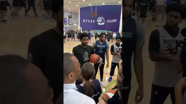 "It's Like Dancing"🕺 Kyrie Irving Teaches The Crossover At The JrNBA Clinic #NBAinAbuDhabi| #Shorts