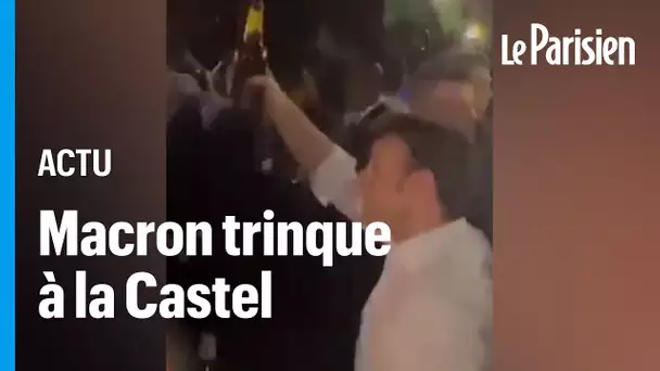 Macron fait la fête, une bière à la main, dans les rues de Kinshasa