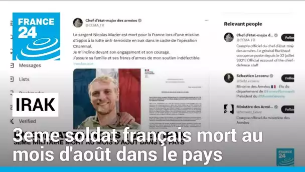 Un soldat français mort en Irak : 3eme militaire mort au mois d'août dans le pays • FRANCE 24