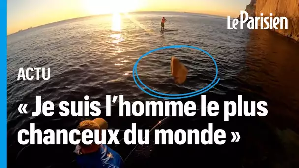 "La chance de ma vie" :  une pierre tombe d'une falaise et fracasse la planche de paddle d'un