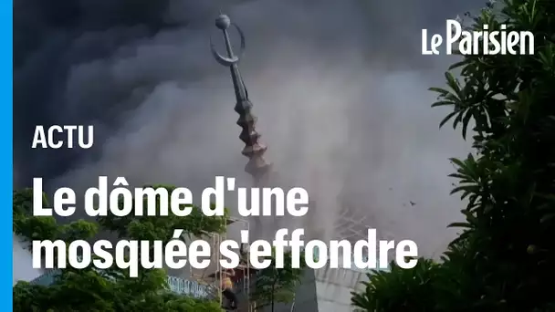 Indonésie : le dôme géant d'une mosquée de Jakarta s'effondre sous les flammes