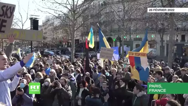 Paris : nouvelle manifestation place de la République contre l'opération russe en Ukraine