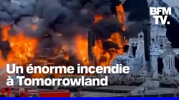 Belgique: les images d'un incendie sur la scène principale du festival Tomorrowland