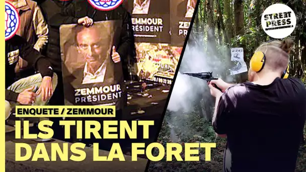 Zemmour : les images de ses partisans qui tirent sur des caricatures de juifs et de musulmans