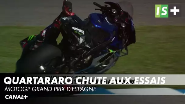 Quartararo chute pendant la séance d'essais - MotoGP Grand prix d'Espagne