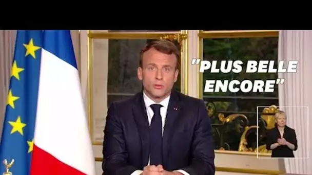 Notre-Dame: Emmanuel Macron veut que la cathédrale soit rebâtie "d'ici 5 années"