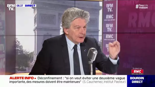 "Personne ne peut dire aujourd'hui 'On a gagné cette bataille'" rappelle Thierry Breton