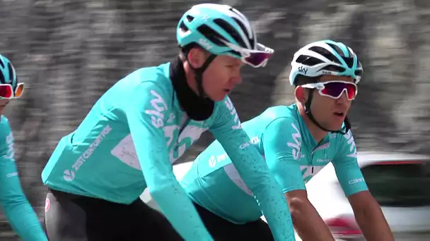 Chris Froome en reconnaissance dans les virages de l&#039;Alpe d&#039;Huez