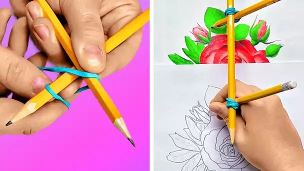 ASTUCES FACILES DE DESSIN ET DE PEINTURE QUI FONCTIONNENT TRÈS BIEN