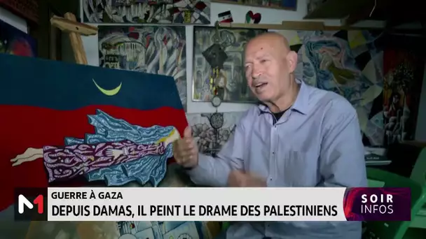 Guerre à Gaza: Depuis Damas, il peint le drame des palestiniens
