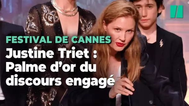 Justine Triet au Festival de Cannes, Palme d’or du discours politique et enflammé