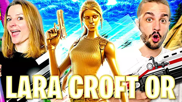 ON DEBLOQUE LE SKIN SECRET DE LARA CROFT GOLD ET ON FAIT TOP 1 ! FORTNITE DUO