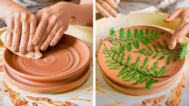 Techniques de poterie en argile satisfaisantes et DIY de décoration en argile