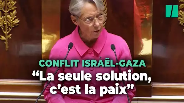 Élisabeth Borne prône une « trêve » à Gaza et annonce l’envoi d’un avion humanitaire