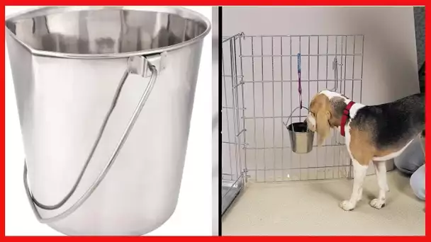 ProSelect Stainless Steel Flat Sided Pails — Durable Pails for Fences, Cages, Crates, or Kennels