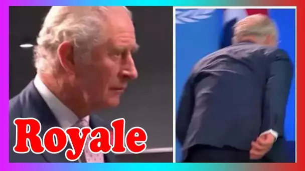 Le prince Charles TOMBE dans les escaliers av@nt le discours de la COP26