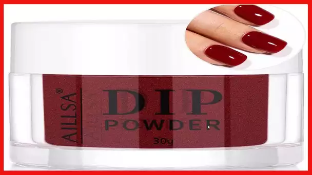 AILLSA Dip Powder Wine Red , Red Dip Powder Nail 1 Oz , Nail Dipping Powder French Nail Art
