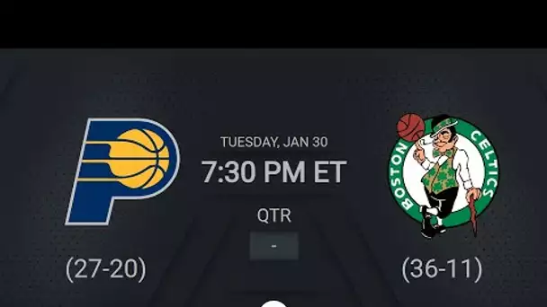 Indiana Pacers @ Boston Celtics | NBA on TNT Live Scoreboard