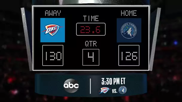 Thunder @ Timberwolves LIVE Scoreboard - Join the conversation & catch all the action on #NBAonABC!