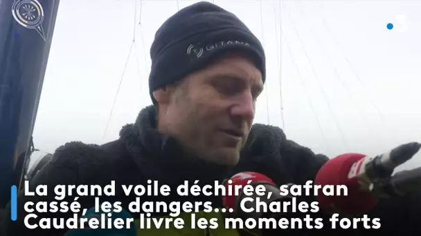 La grand voile déchirée, safran cassé, les dangers... Charles Caudrelier livre les moments forts