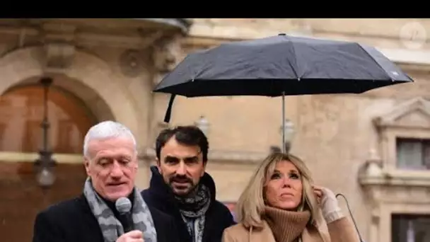 Brigitte Macron très chic pour braver le froid et la pluie : complicité de taille avec Didier Desc