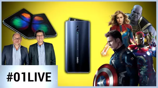 01Live Hebdo #224 : Galaxy Fold, la nouvelle gamme Oppo et la sortie d&#039;Avengers