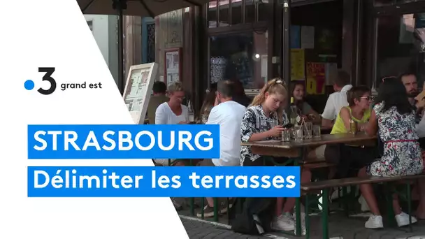 Des lignes blanches pour délimiter les terrasses à Strasbourg