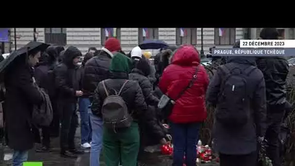 🇨🇿 République tchèque : des fleurs déposées pour les victimes de la fusillade à l'université