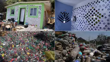 Casas hechas de botellas de plástico para los víctimas del terremoto en México
