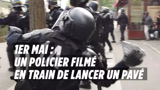 1er mai : un CRS filmé en train de jeter un pavé