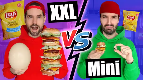 On mange la nourriture XXL vs MINIATURE pendant 24H - HUBY