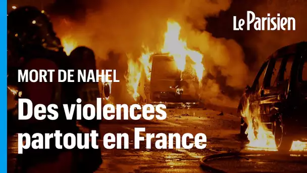 Mort de Nahel : commissariats attaqués, tramway incendié, école détruite… les violences se propagent