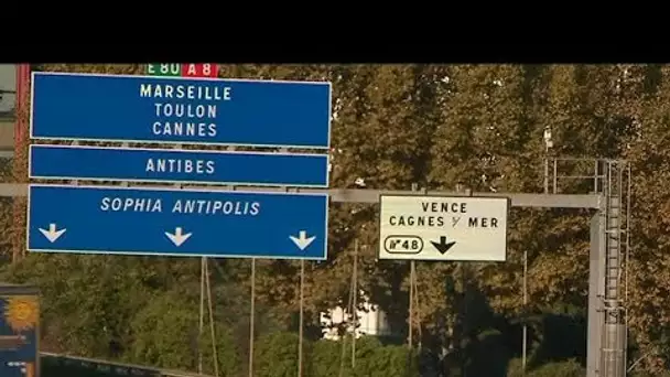 L&#039; A8 limitée à 90 km/h entre Cagnes et St-Laurent (06)