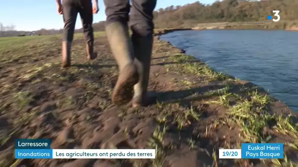 Inondations : d'importants morceaux de terres agricoles emportées au Pays basque