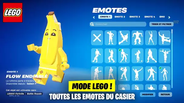 TOUTES LES EMOTES VERSION LEGO SUR FORTNITE ! (FORTNITE CHAPITRE 5 SAISON 1 LEGO)