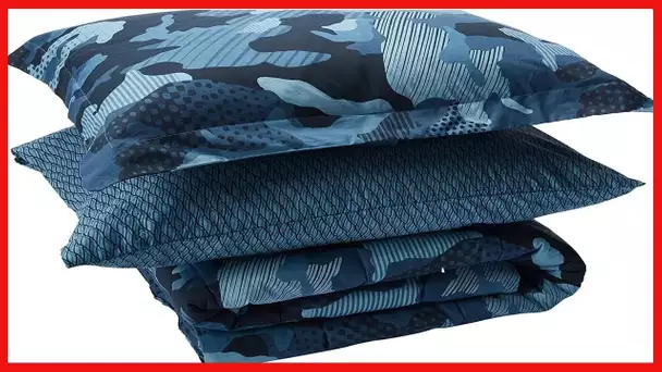 Dream Factory Geo Camo Army Comforter Set, Twin, Blue
