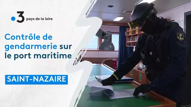 Contrôles de gendarmerie sur le port maritime de Montoir-Saint-Nazaire