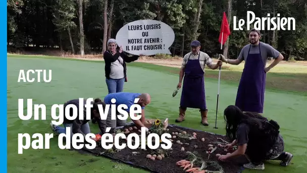 Des militants écologistes plantent un potager sur un terrain de golf dans les Yvelines