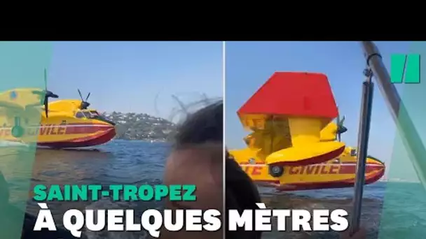 À Saint-Tropez, ces plaisanciers frôlent un Canadair en pleine mer
