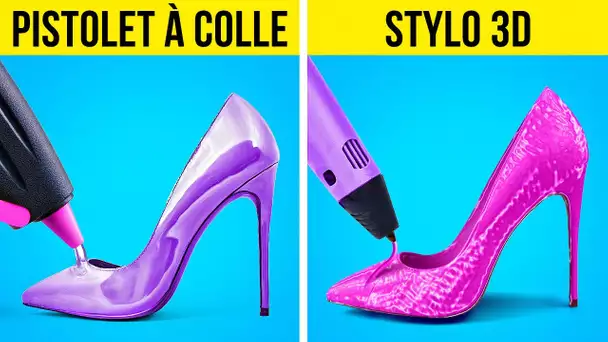 PISTOLET À COLLE VS STYLO 3D || ASTUCES ET CRÉATIONS GÉNIALES POUR TOUTES LES OCCASIONS