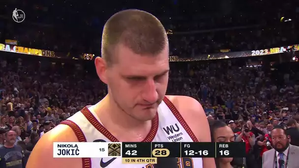 Nikola Jokic Interview After Winning The 2022-2023 #NBAFinals presented by YouTube TV