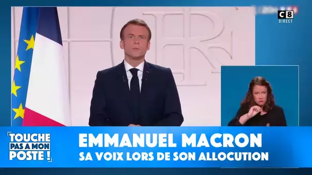 Qu'est-il arrivé à la voix d'Emmanuel Macron lors de son allocution ?