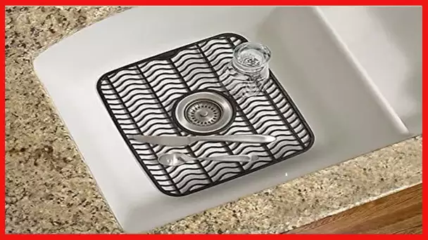 Rubbermaid Sink Protector Mat, Small, Black Waves