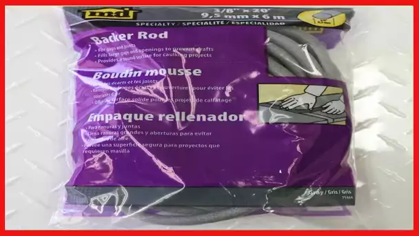 M-D Building Products 71464 Backer Rod for Gaps and Joints, 3/8-by-20 Feet, Gray , Black