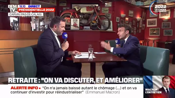 Emmanuel Macron: "Je veux porter la retraite minimale, pour les carrières complètes, à 1100 euros"