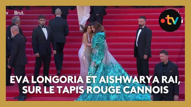 #Cannes2024. Eva Longoria et Aishwarya Rai, moment de complicité sur le tapis rouge cannois