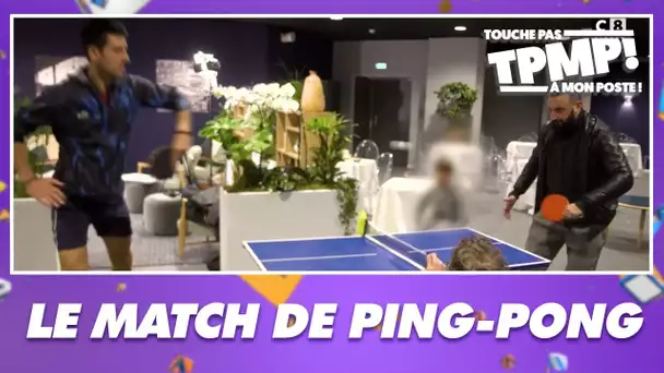 Le match exceptionnel de mini ping-pong entre Cyril Hanouna et Novak Djokovic
