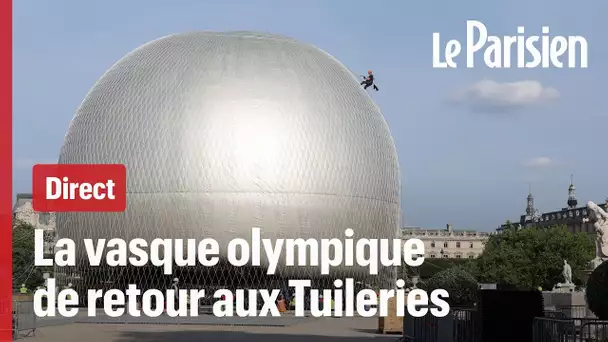 Direct - La vasque de retour aux Tuileries, suivez la visite de Macron sur le chantier